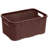 BRANQ - Koszyk plastikowy - Rattan - Pudełko - Pojemnik - brązowy - 29x20x13 cm - 7 L