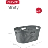 CURVER - Kosz na czyste pranie - INFINITY - owalny - antracytowy - 40 L
