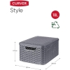 CURVER - Koszyk plastikowy STYLE M - Rattan - pojemnik + pokrywa - antracytowy - 18 L
