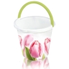 BRANQ - Wiadro ogrodowe - plastikowe z nadrukiem - tulipany - 10 L