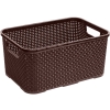 BRANQ - Koszyk plastikowy - Rattan - Pudełko - Pojemnik - brązowy - 29x20x13 cm - 7 L