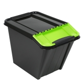 PLAST TEAM - Pojemnik na odpady do segregacji - pochyły - zielony - 58 L
