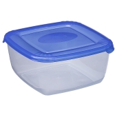 PLAST TEAM - Pojemnik do żywności POLAR - kwadratowy - niebieski - do zamrażarki i lodówki - 1,5 L