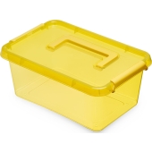 MOXOM - Pojemnik plastikowy z rączką - pudełko - organizer - żółty - 29x20x12 cm - 4,5 L