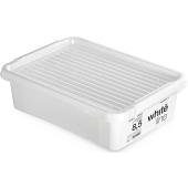 MOXOM - Pojemnik plastikowy + pokrywa - white.line - 39x29x11 cm - 8,5 L