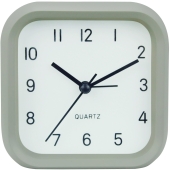 KOKO - Zegar budzik z podświetleniem - kwadratowy - szary z białą tarczą - 10,3x4,4 cm - KO-9317