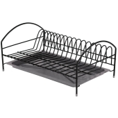 METPOL - Suszarka do naczyń  z rynienką - czarna - 40 cm