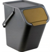 PRACTIC - Kosz na śmieci - Pojemnik do segregacji odpadów - brązowy - 25 L