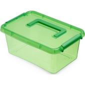 MOXOM - Pojemnik plastikowy z rączką - pudełko - organizer - zielony - 29x20x12 cm - 4,5 L