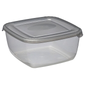PLAST TEAM - Pojemnik do żywności POLAR - kwadratowy - szary - do zamrażarki i lodówki - 1,5 L