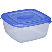 PLAST TEAM - Pojemnik do żywności POLAR - kwadratowy - niebieski - do zamrażarki i lodówki - 2,5 L
