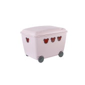 BRANQ - Pojemnik Kosz na zabawki + Pokrywa - 55 L - BEAR BOX - różowy - 1900