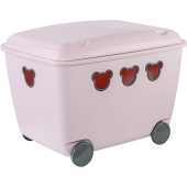 BRANQ - Pojemnik Kosz na zabawki + Pokrywa - BEAR BOX - różowy - 55 L