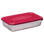 PLAST TEAM - Pojemnik do żywności POLAR - prostokątny - czerwony - do zamrażarki i lodówki - 0,9 L