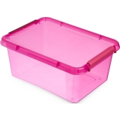 MOXOM - Pojemnik plastikowy + pokrywa - pudełko - organizer - różowy - 39x29x16,5 cm - 12,5 L