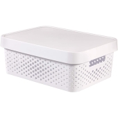 CURVER - Pojemnik plastikowy - INFINITY - ażurowy - pudełko + pokrywa - koszyk biały - 11 L