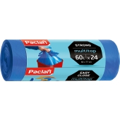 PACLAN - Worki na śmieci z uszami - Multitop - niebieskie - 60 L - 24 szt.