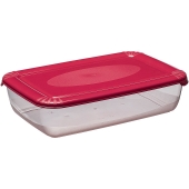 PLAST TEAM - Pojemnik do żywności POLAR - prostokątny - czerwony - do zamrażarki i lodówki - 1,9 L
