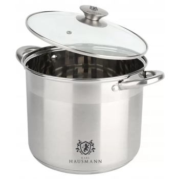 KARL HAUSMANN - Garnek wysoki ze stali nierdzewnej + pokrywka - SOLID - Stock Pot - Ø 22 cm x 19 cm - 7,2 L