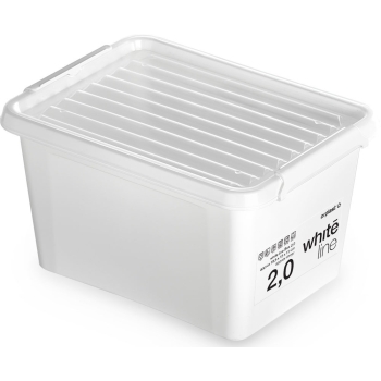 MOXOM - Pojemnik plastikowy + pokrywa - white.line - 19,5x15x11 cm - 2 L