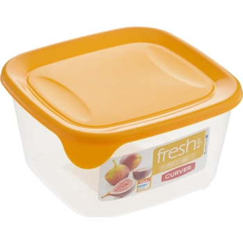 CURVER - Pojemnik na żywność Fresh&Go - kwadrat - żółty - 1,2 L