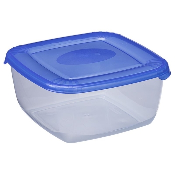 PLAST TEAM - Pojemnik do żywności POLAR - kwadratowy - niebieski - do zamrażarki i lodówki - 1,5 L