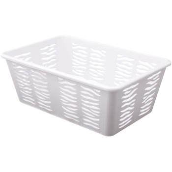 BRANQ - Koszyk ażurowy Zebra - Z3 - uniwersalny plastikowy - biały - 30x20x11 cm