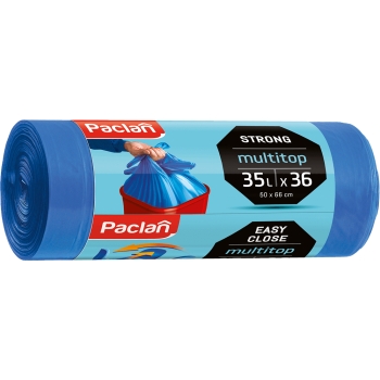 PACLAN - Worki na śmieci z uszami - Multitop - niebieskie - 35 L - 36 szt.