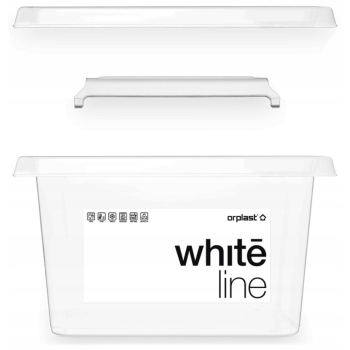 MOXOM - Pojemnik plastikowy + pokrywa - white.line - 40x20x11 cm - 6,5 L