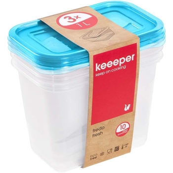 KEEEPER - 3x pojemnik na żywność - Fredo Fresh - 3x 1,0 L