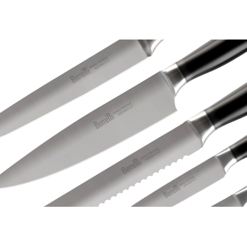 BERRETTI - 5x Nóż + blok - Noże w bloku - komplet - BR-7962