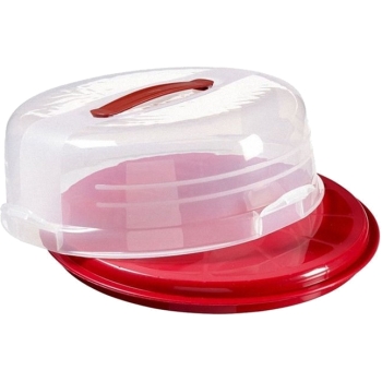 CURVER - Pojemnik na ciasto - okrągły - czerwony - Ø 35x15 cm