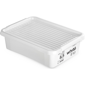 MOXOM - Pojemnik plastikowy + pokrywa - white.line - 39x29x11 cm - 8,5 L