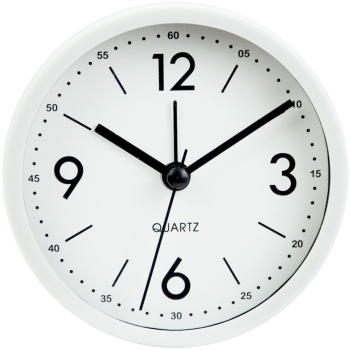 KOKO - Zegar budzik - okrągły - biały/czarny - Ø 9,2 cm - KO-9287