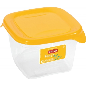 CURVER - Pojemnik na żywność Fresh&Go - kwadrat - żółty - 0,45 L