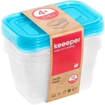 KEEEPER - 4x pojemnik na żywność - Fredo Fresh - 4x 0,75 L