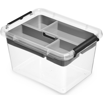 MOXOM - Pojemnik - Organizer z wyjmowanym wkładem + pokrywka - SimpleStore Insert - 20x15x11 cm - 2 L