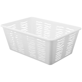 BRANQ - Koszyk ażurowy Zebra - Z4 - uniwersalny plastikowy - biały - 36x25x15 cm