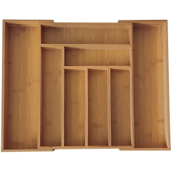 BERRETTI - Wkład do szuflad - na sztućce - bambusowy - rozsuwany - 31/52x43x6cm - BR-8389