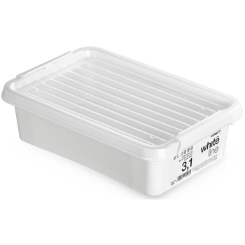 MOXOM - Pojemnik plastikowy + pokrywa - white.line - 29x20x8 cm - 3,1 L