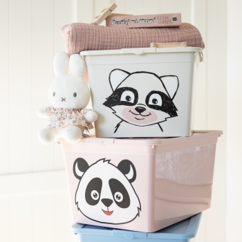 BRANQ - Pojemnik na zabawki - Animal - Panda - różowy - 15 L