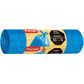 PACLAN - Worki na śmieci z uszami - Classic - niebieskie - 60 L - 16 szt.