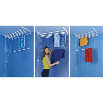 TURPOL - Suszarka łazienkowa sufitowa na pranie - na ubranie - 6 x 130 cm