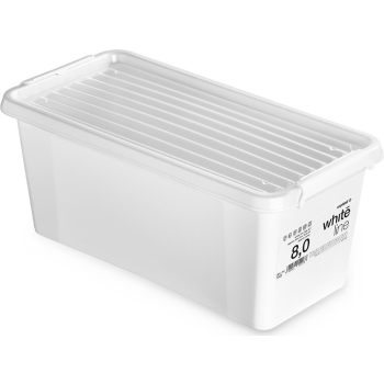 MOXOM - Pojemnik plastikowy + pokrywa - white.line - 40x20x16,5 cm - 8 L