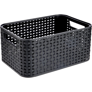 CURVER - Koszyk plastikowy STYLE S - Rattan - pojemnik - antracytowy - 6 L