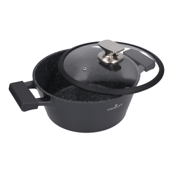 ZWIEGER - Garnek BLACK STONE z pokrywą - non-stick (nieprzywierająca) - 24 cm