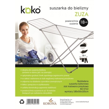 KOKO - Suszarka na pranie - balkonowa - ZUZA - 18 m - KO-5722