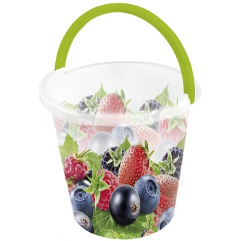 BRANQ - Wiadro ogrodowe - plastikowe z nadrukiem - owoce - 10 L