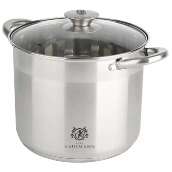 KARL HAUSMANN - Garnek wysoki ze stali nierdzewnej + pokrywka - SOLID - Stock Pot - Ø 24 cm x 20 cm - 9 L