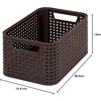 CURVER - Koszyk plastikowy STYLE S - Rattan - pojemnik - brązowy - 6 L